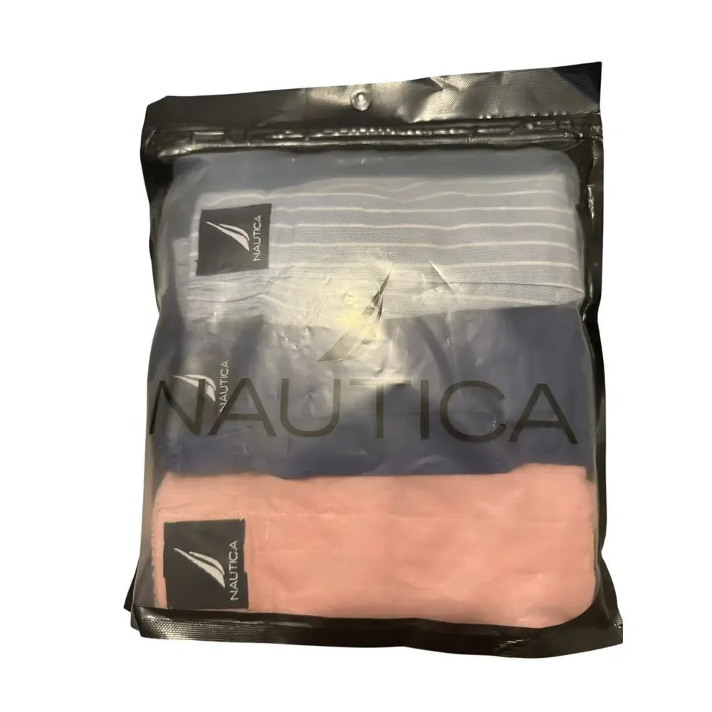 3 Pack Nautica Men's Classic Cotton Woven Boxer-Covered waistbands Small NIB